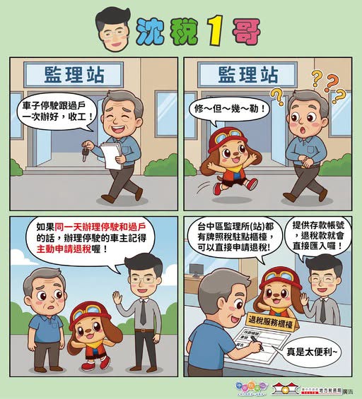 同日辦理停駛過戶~要申請退稅